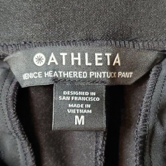 Athleta Womens Size M Venice Heathered Pintuck Pant Mid Rise Gray 631857 - Picture 7 of 8